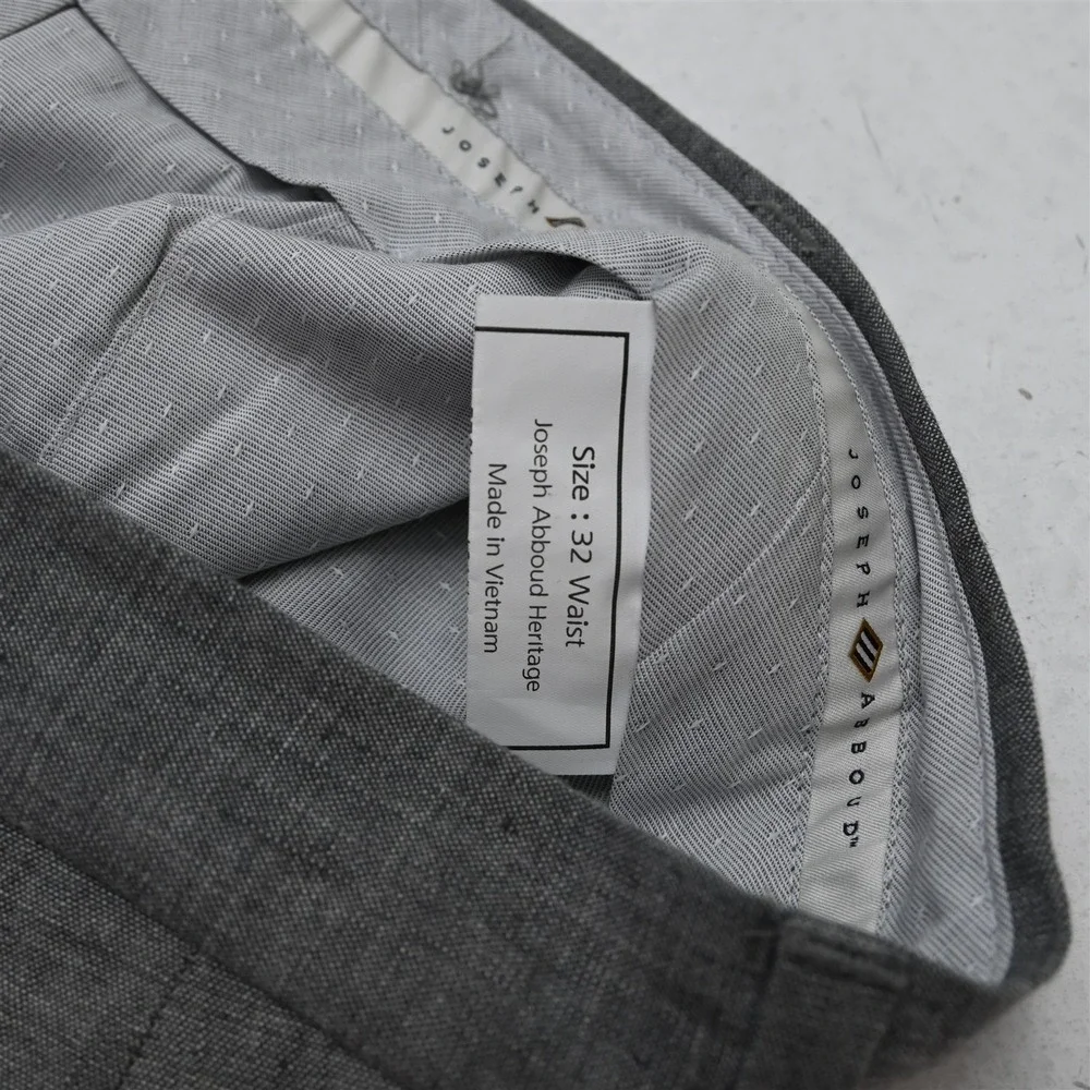 NEW Joseph Abboud 32x38 Gray Linen Stretch Nova Fides Heritage Slim Dress Pants